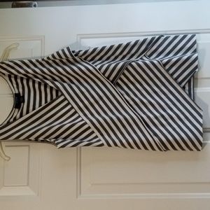 Women's Verve Gray White Striped Top Size XL